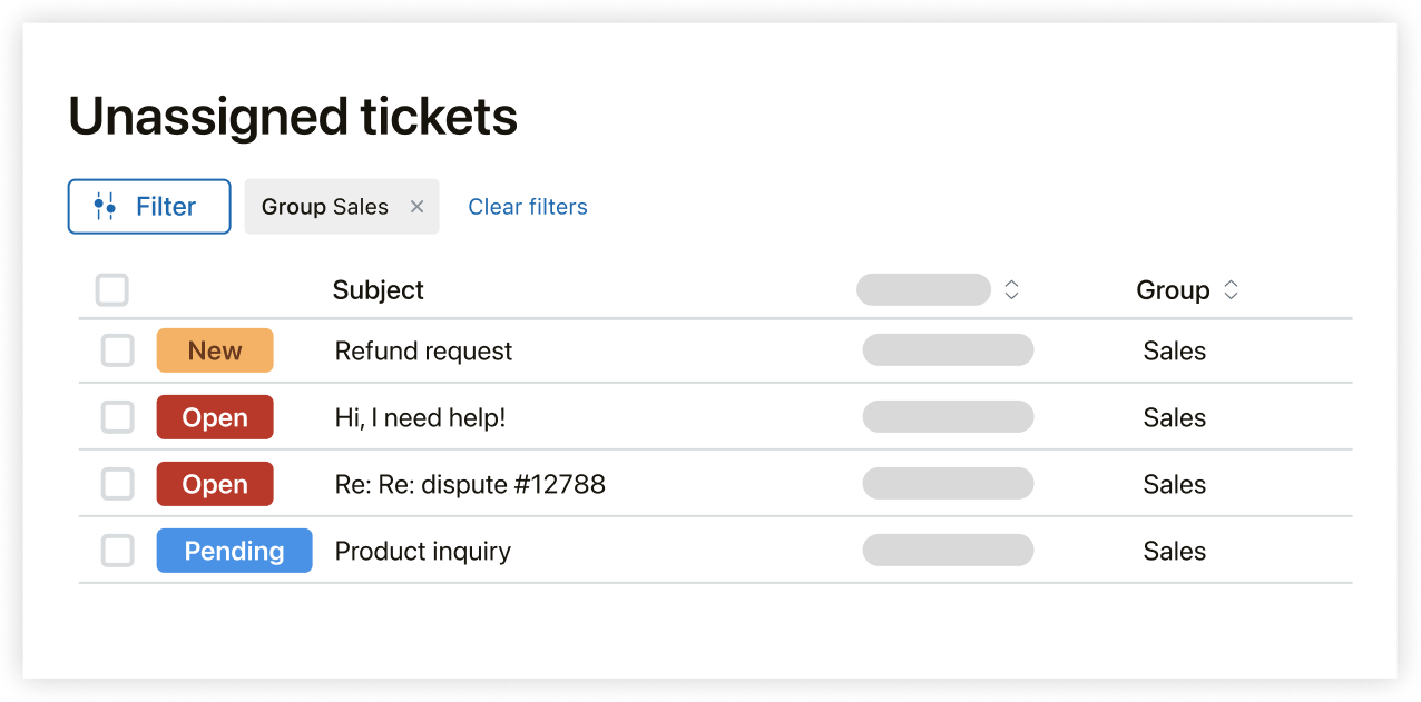 Zendesk-Hilfeartikel, der die Einschränkungen des Ansichtsexports und die Filterbeschränkungen erläutert