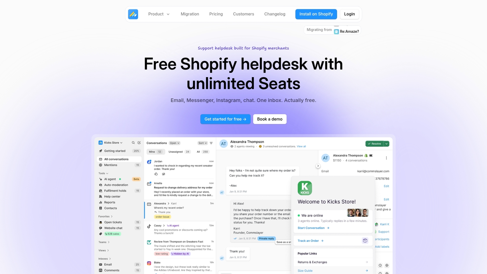A screenshot of the Commslayer helpdesk, a key feature in this Commslayer review.::