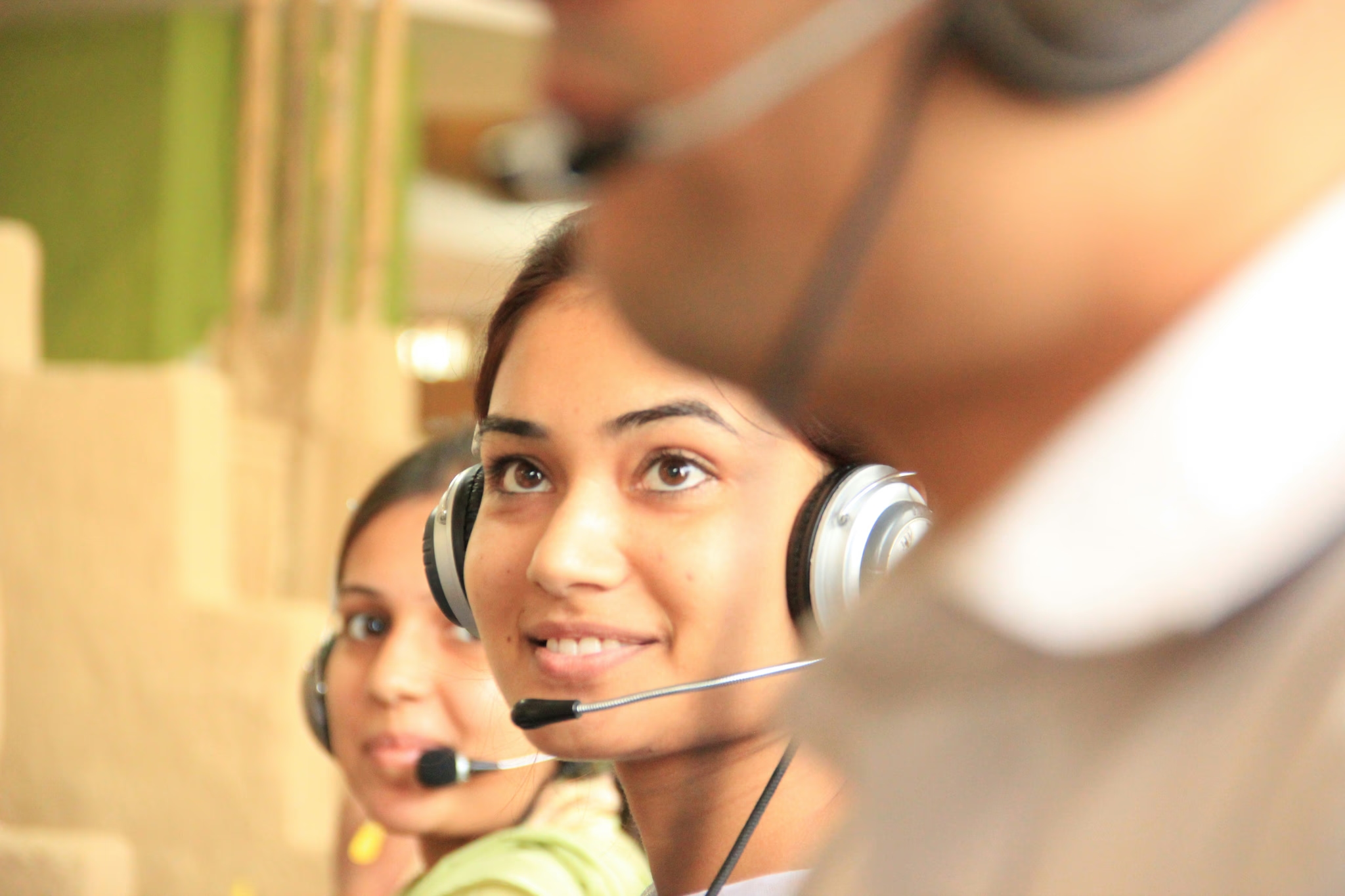 image of a smiling sales employee using chatgpt