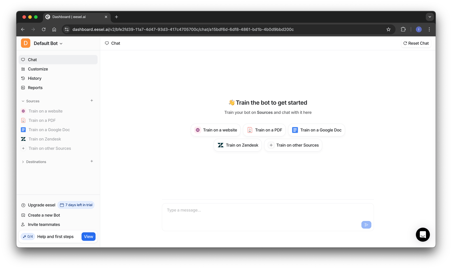 screenshot of the eesel AI dashboard for integrating intercom