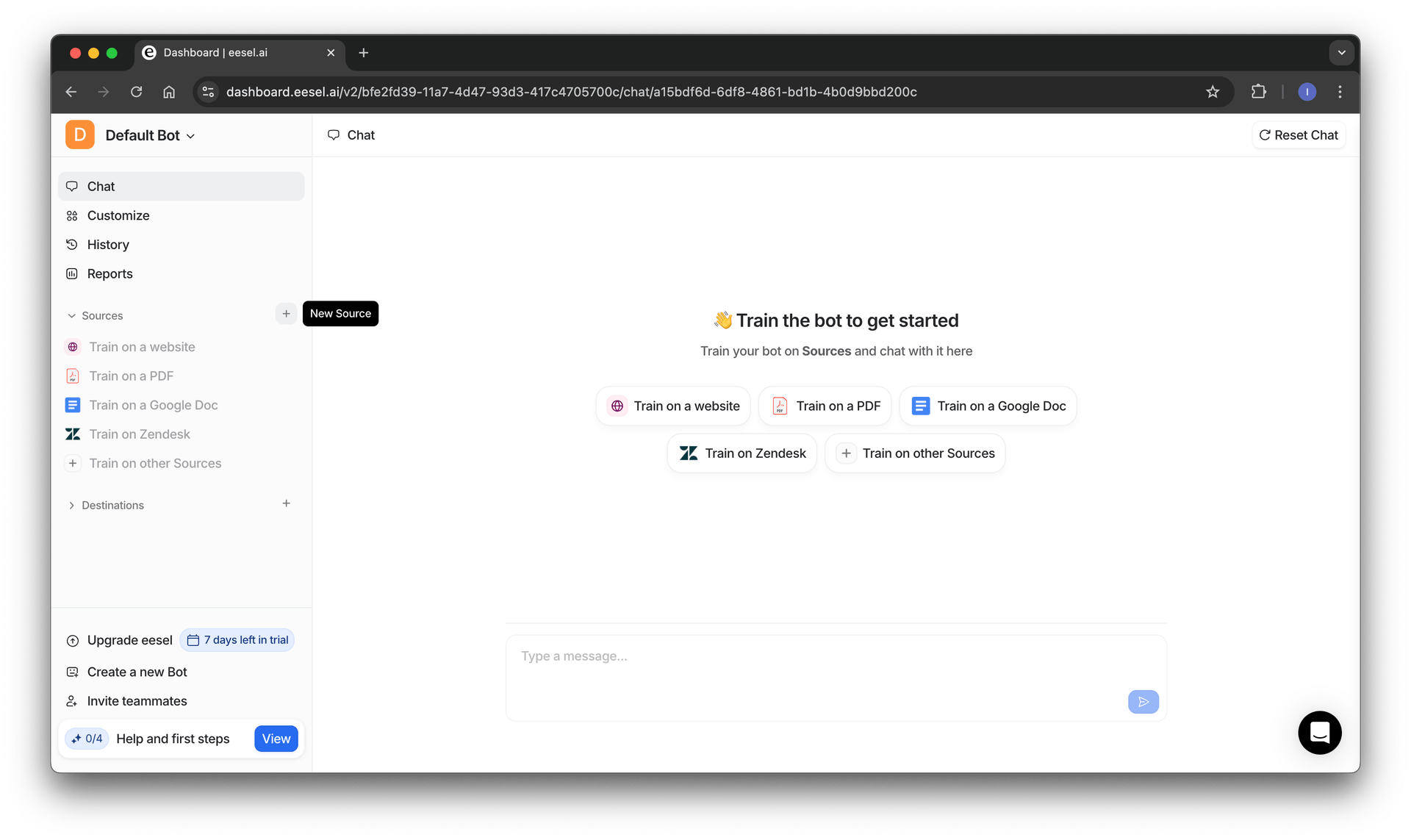screenshot of intercom being selected as a source for integrating