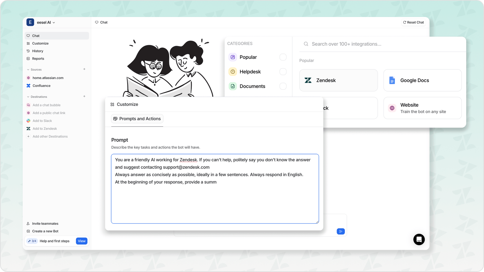 A screenshot of the eesel AI Agent in action, a solution for how to scale content on a small budget by automating support tickets.