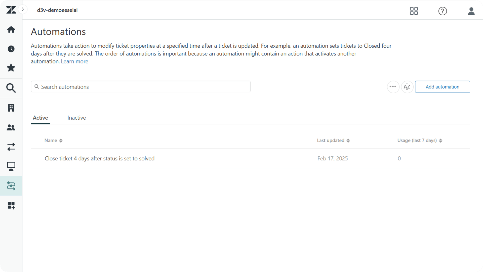 Screenshot of Zendesk’s Business Rules page highlighting routing setup.