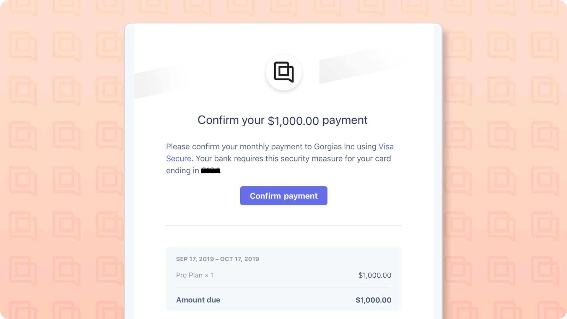 Gorgias bill as seen through email