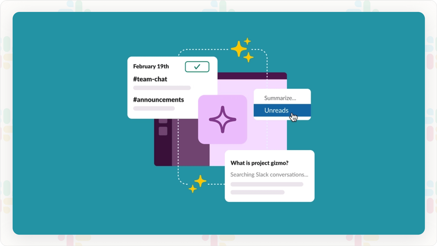 Slack AI's windows and feature overview.