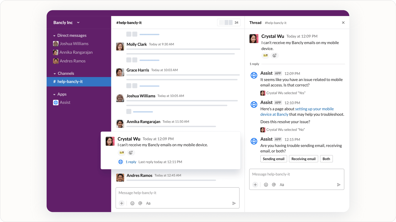 A Jira Service Management Virtual Agent interacting with a customer.