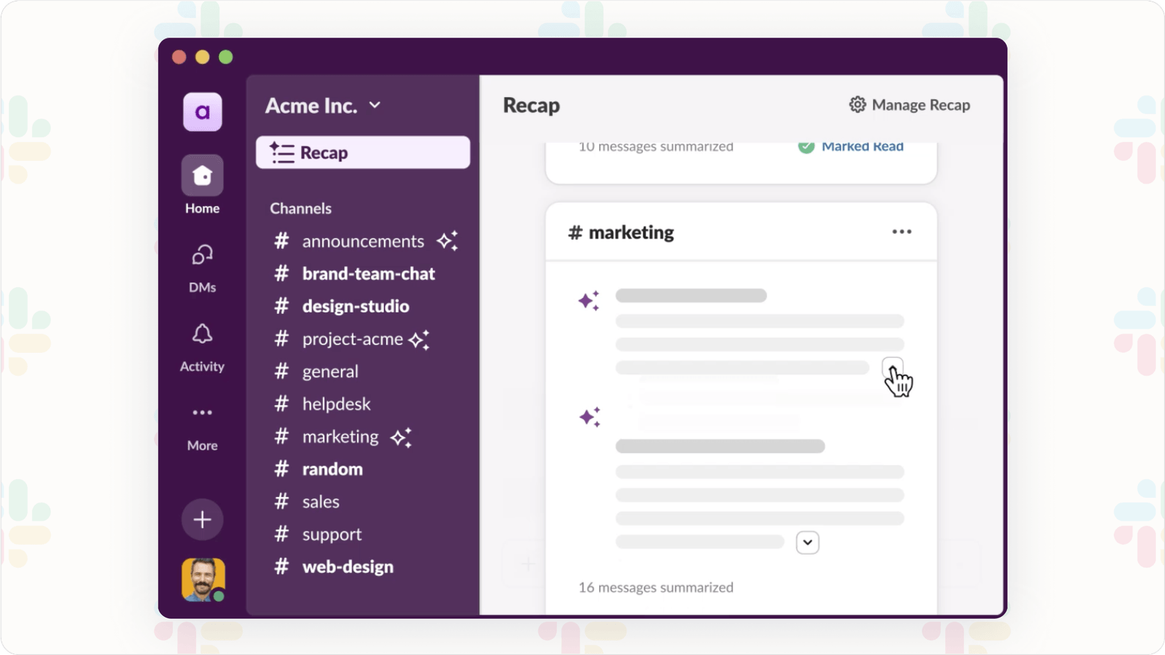 Slack AI's daily recap feature.