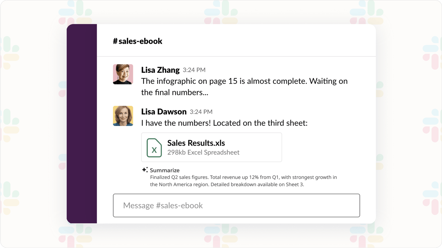 Slack AI file summary feature.