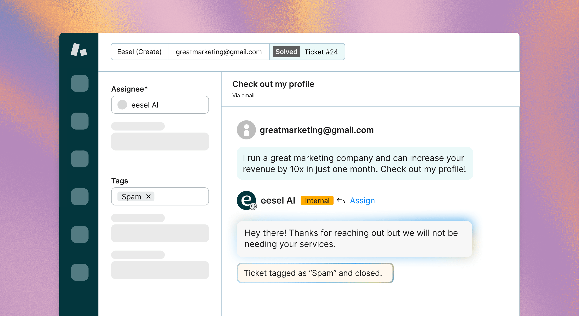 AI agent triaging support tickets
