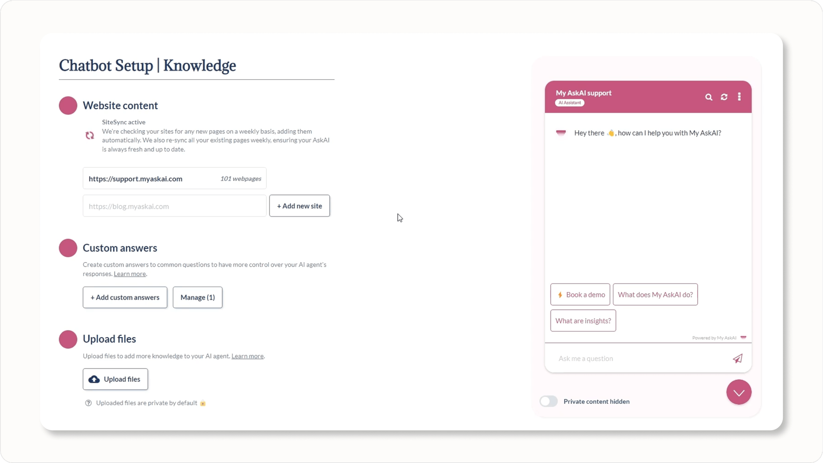 Einrichtung des My AskAI-Chatbots.