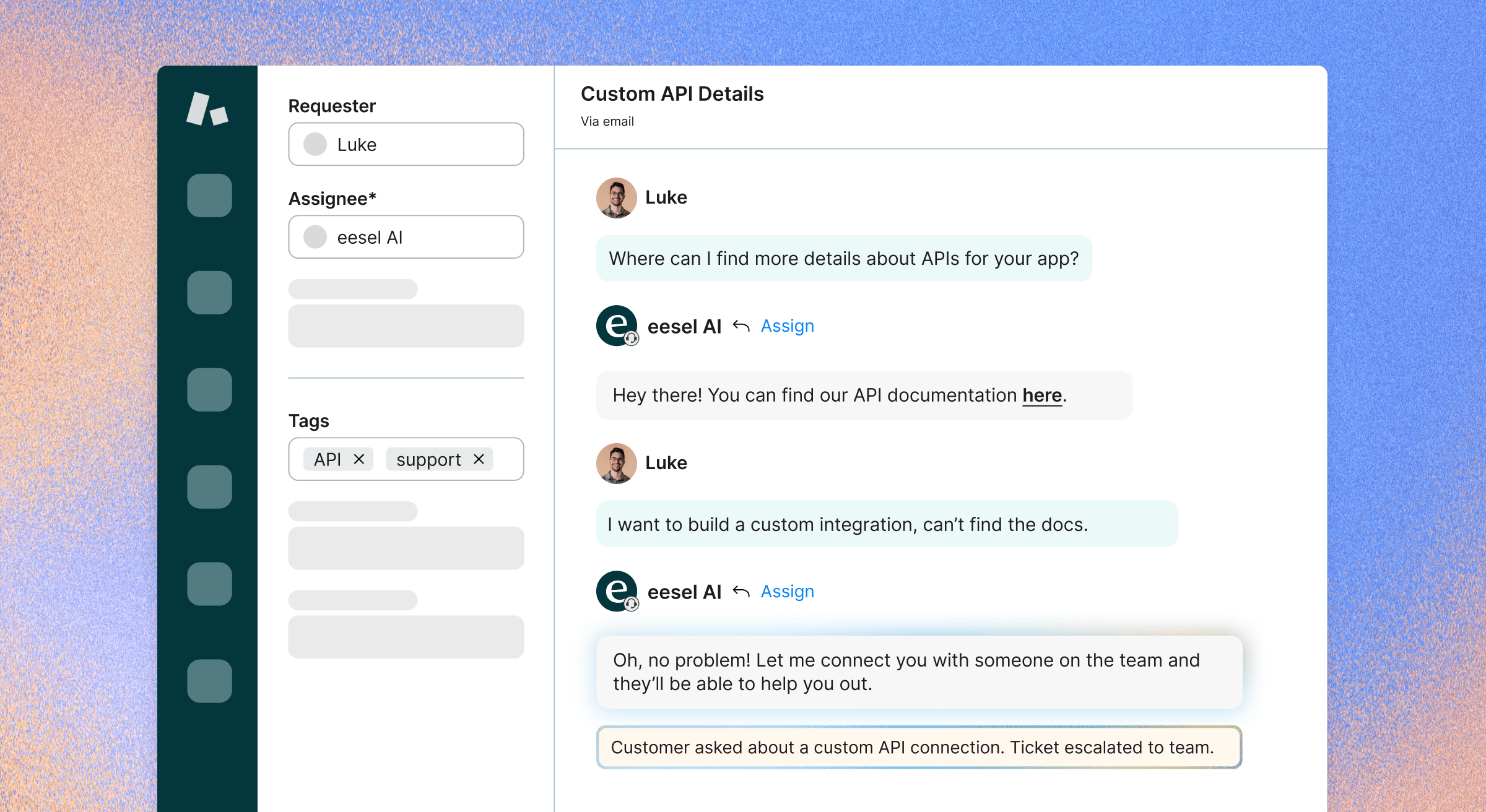 Ai agent acting as customer support agent