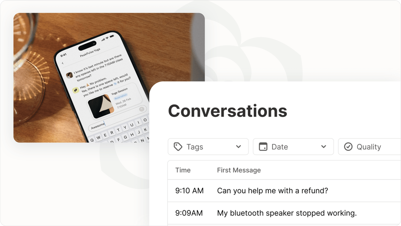 Sierra AI dashboard showing an active ticket with AI-generated reply suggestions and resolution options.