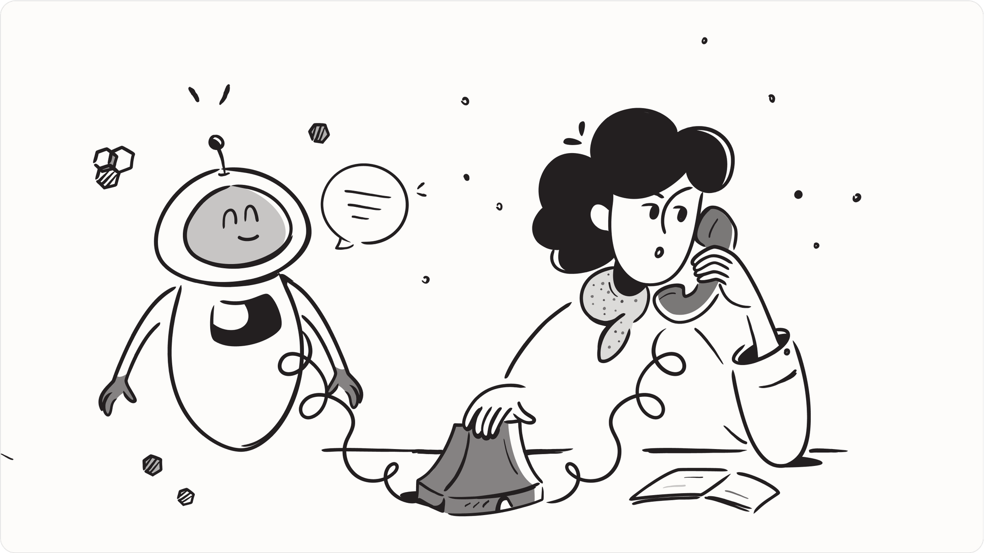 Illustration of an AI agent helping a customer, relevant to understanding Sierra AI pricing and capabilities.