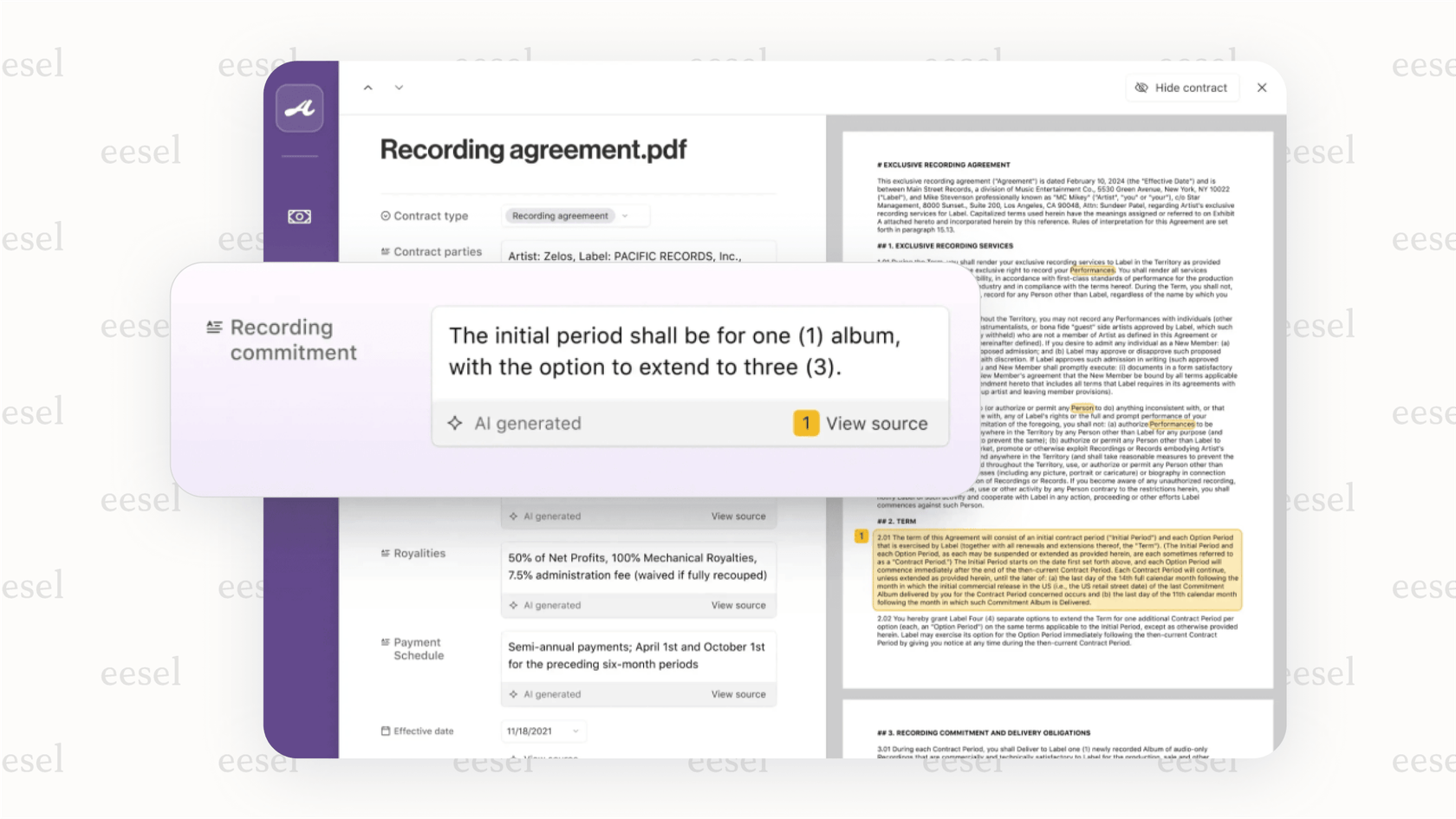 Demonstrating the document analysis capabilities of Airtable AI. 