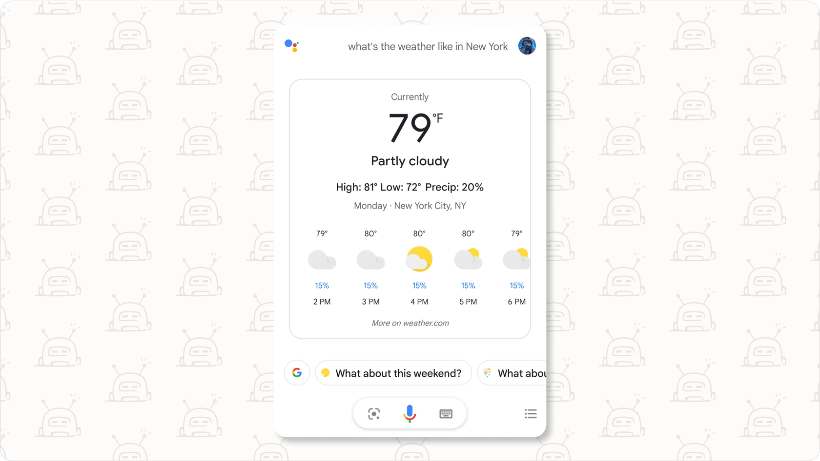 Google AI Assistant interface on a device.