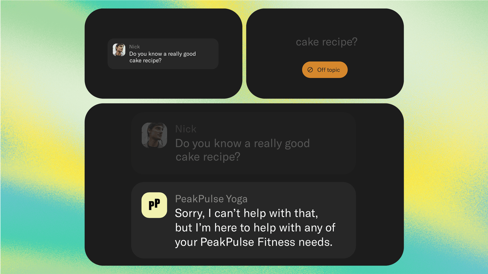 Sierras Leitplanken, um zu verhindern, dass die KI vom Thema abweicht.