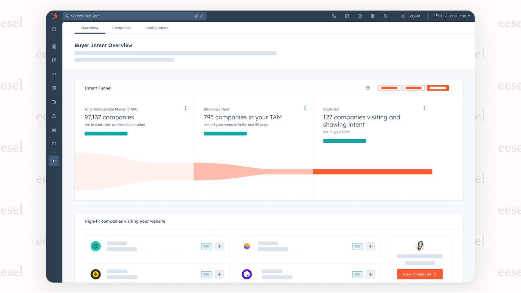 The HubSpot AI buyer intent feature identifying high-value prospects. 