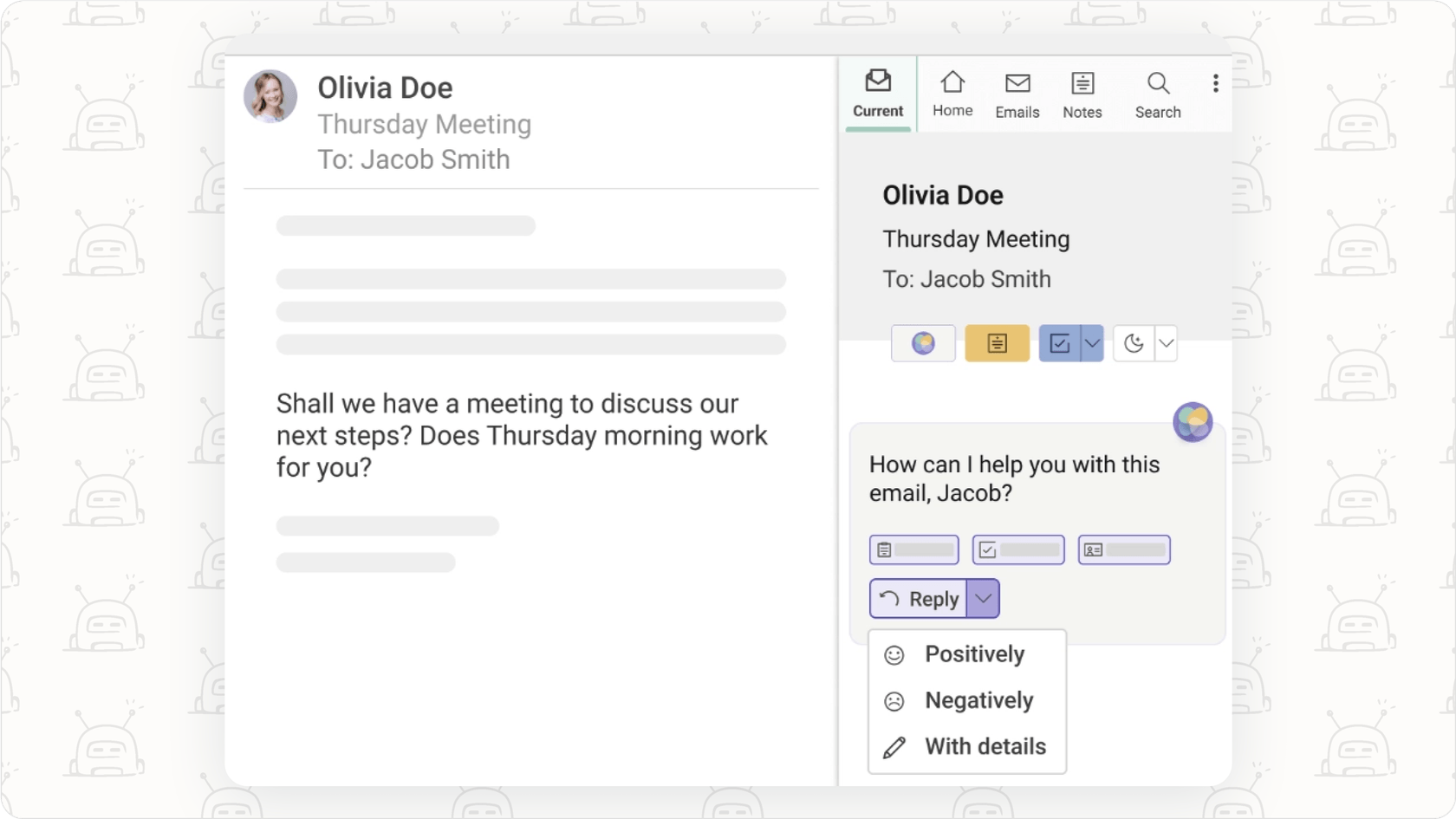 AI email assistant automating tasks like follow-up emails.