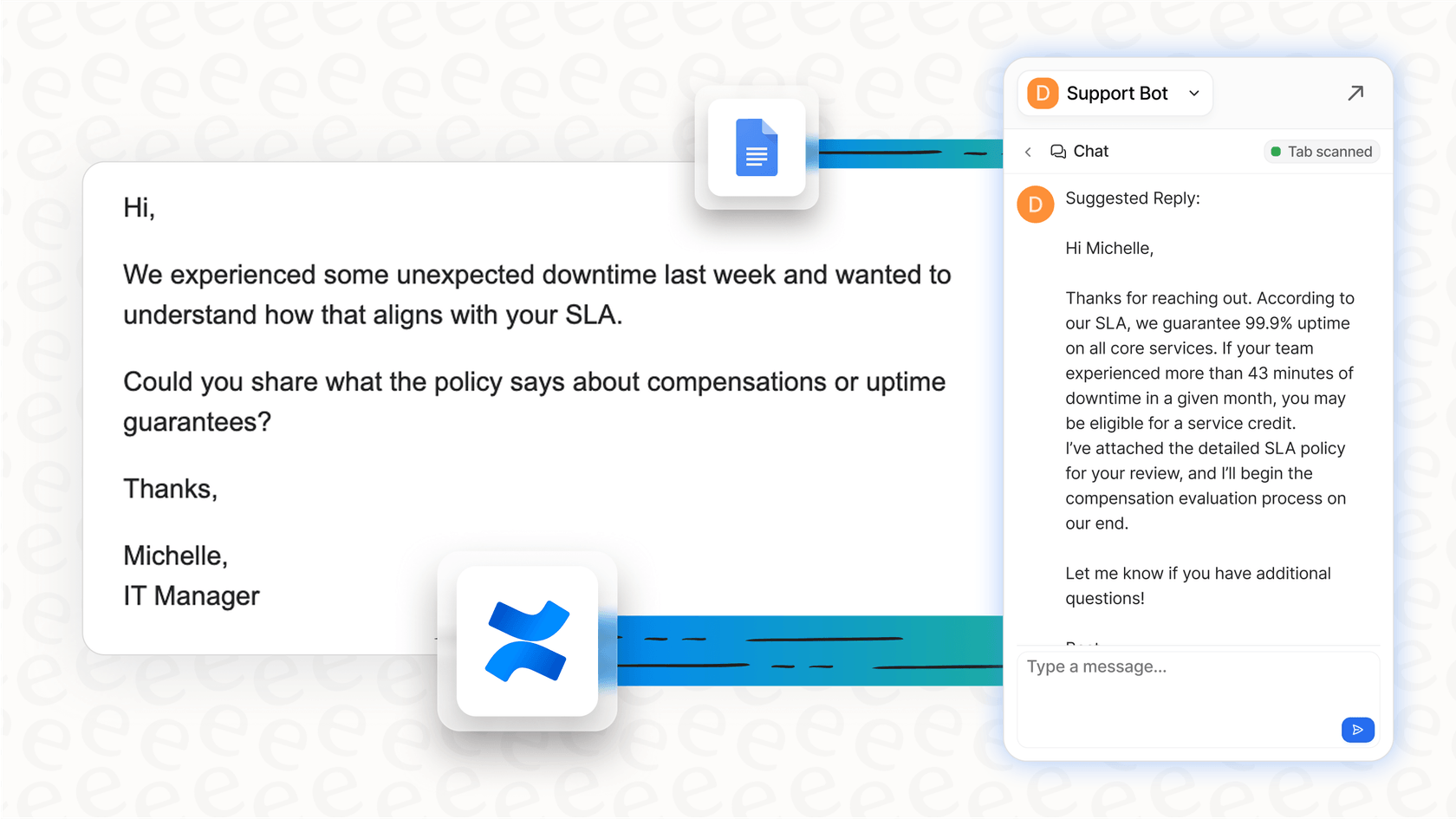 The eesel AI Copilot drafting an email response, demonstrating how to sell via ChatGPT with Stripe by providing instant, knowledgeable support.