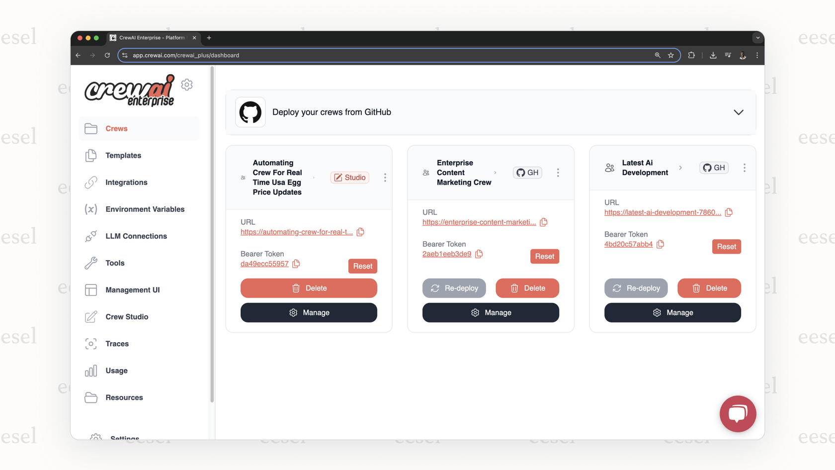 CrewAI uses a multi-agent system.