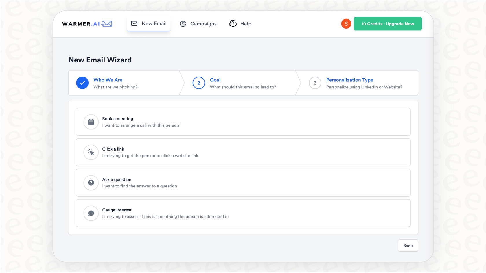 A screenshot of Warmer.ai's settings page showing fields for 