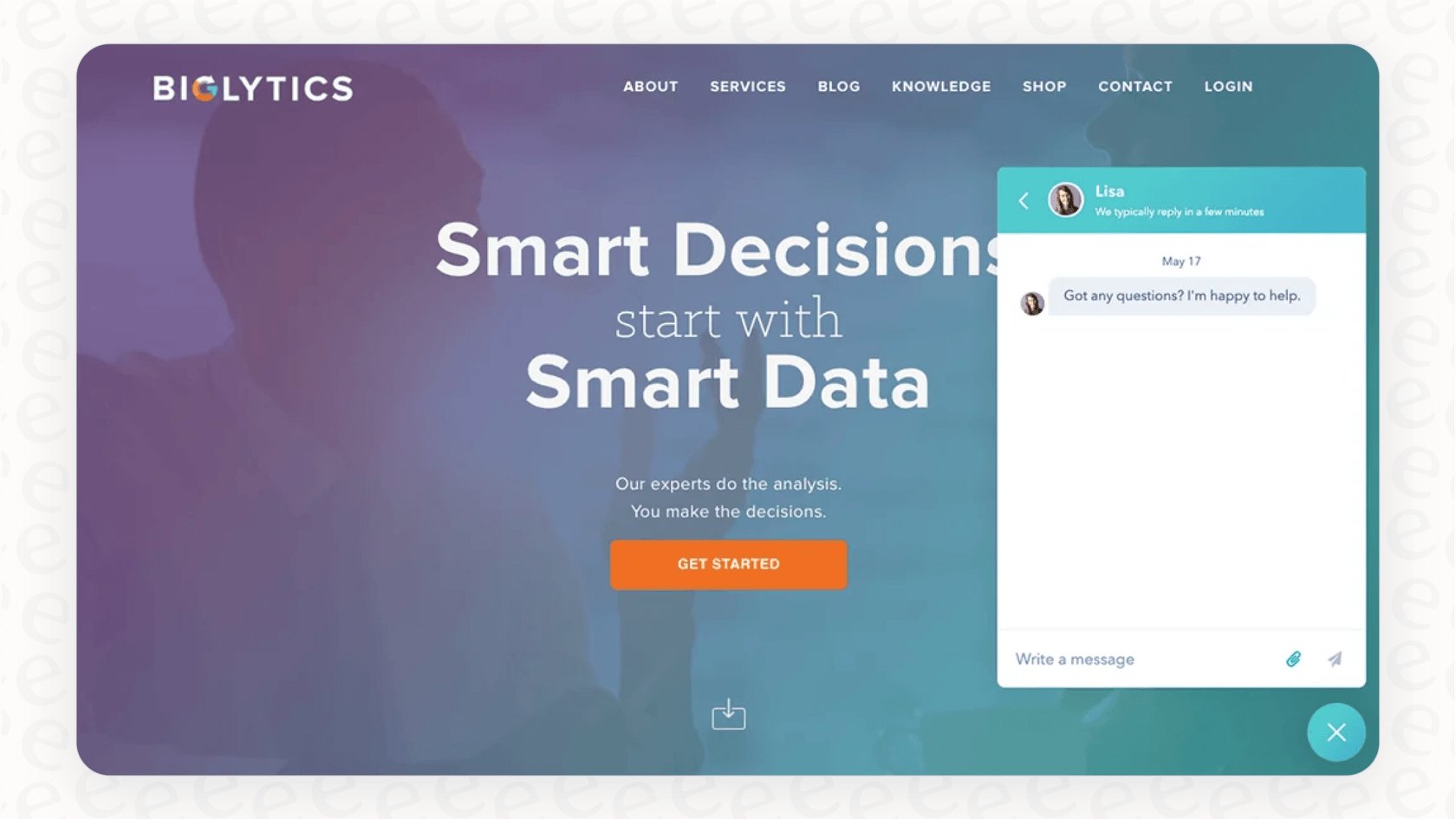 Dieses Bild zeigt den KI-Chatbot von HubSpot und veranschaulicht, wie HubSpot KI für den automatisierten Kundensupport einsetzt.::