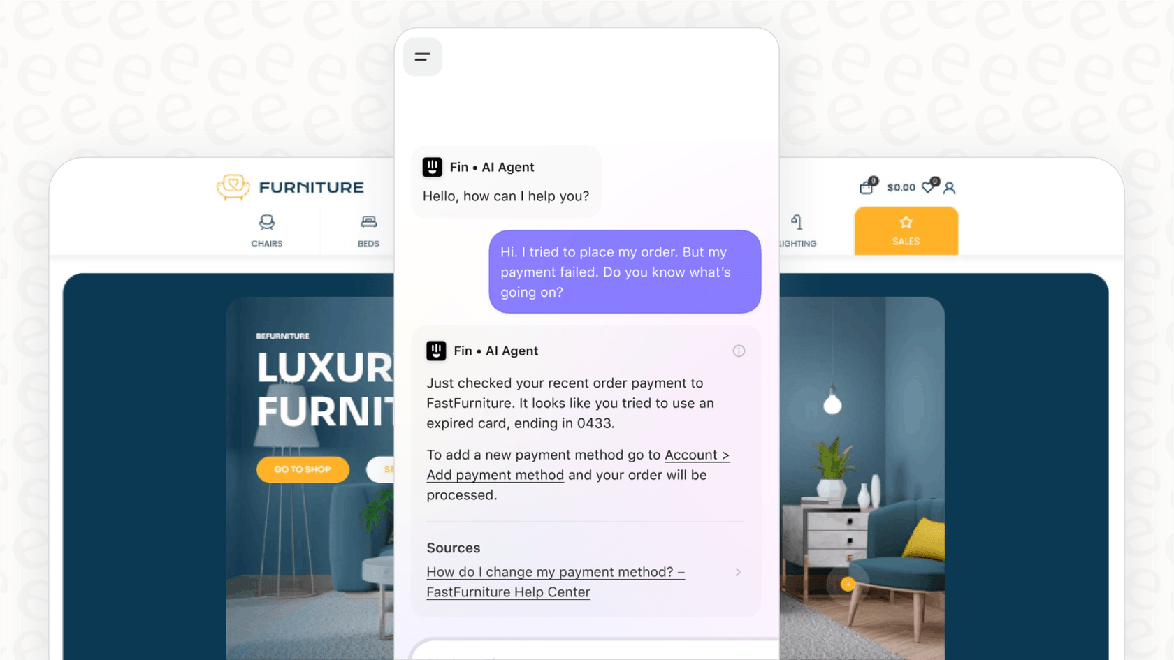 A demonstration of the Intercom AI chatbot in action.