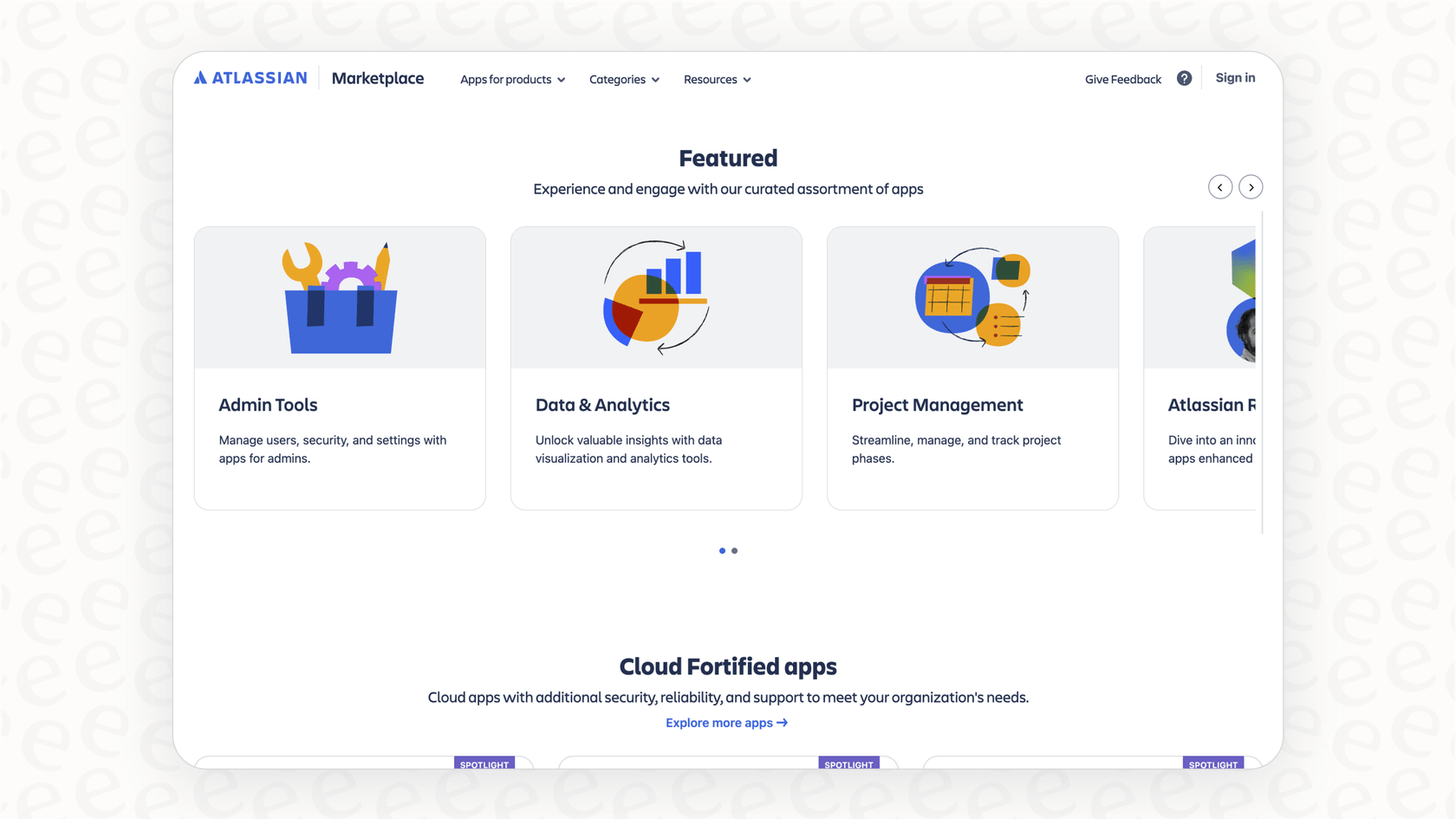 The Atlassian Marketplace, where teams can find specialized third-party apps for Jira.