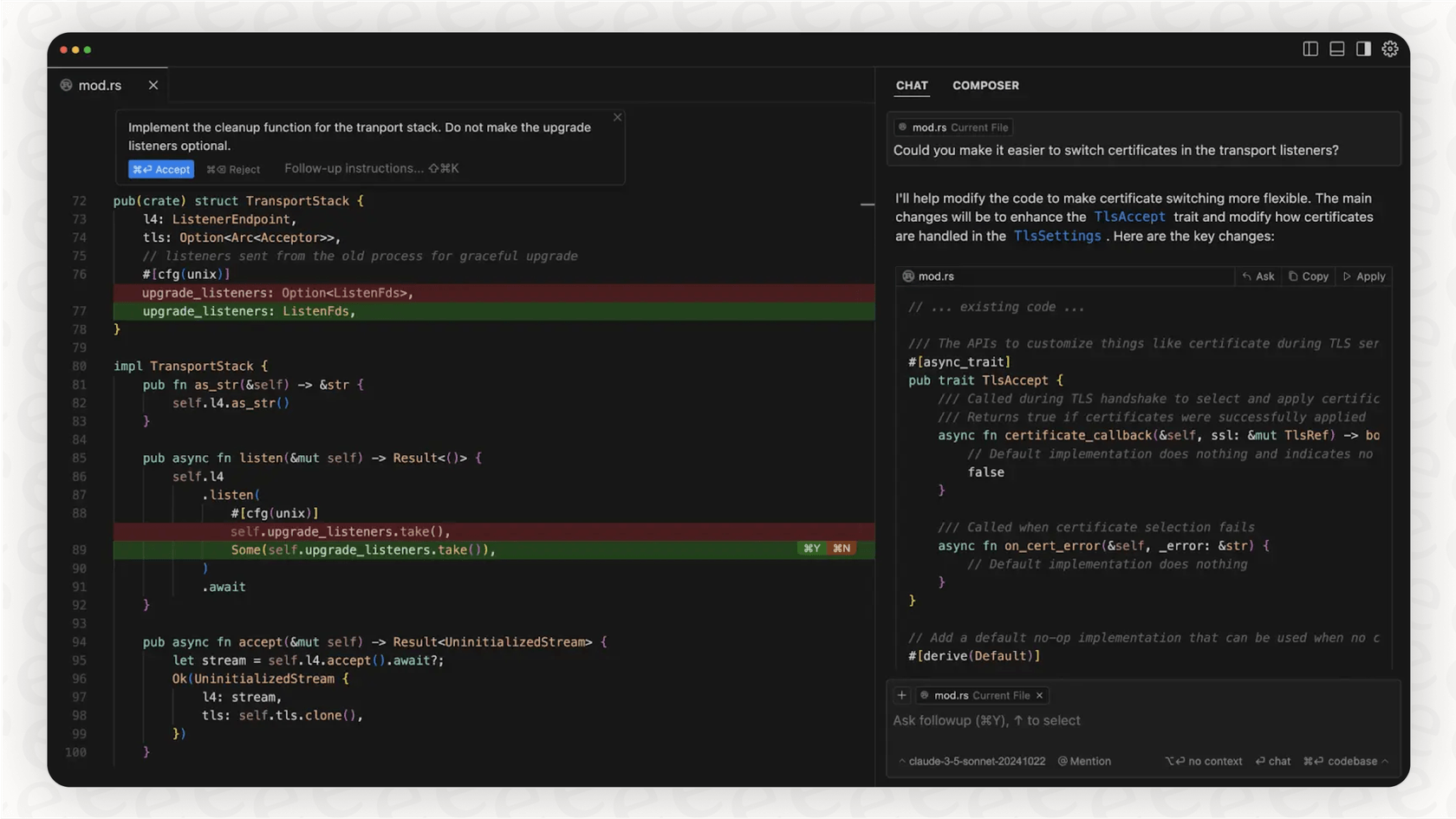 A screenshot of the Cursor AI editor, which many Cursor reviews praise for its familiar VS Code-based layout, is shown in this Anysphere review.