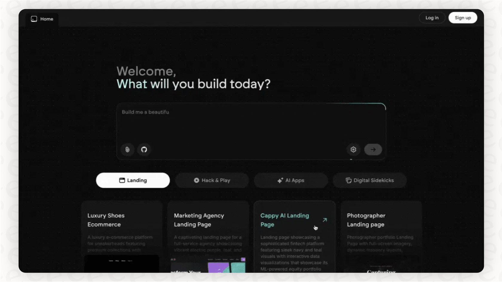 Screenshot of the Emergent AI platform to explain how its AI agents work, which is a key factor in Emergent AI pricing.