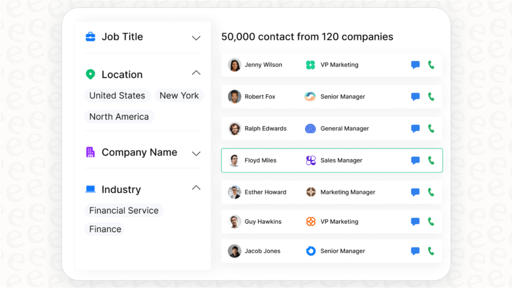 A screenshot of the Instantly B2B Lead Finder, a tool to instantly search for leads based on specific criteria.
