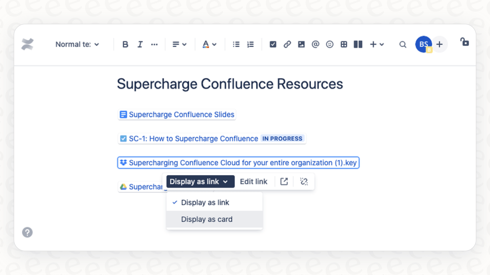 Screenshot of Smart Links in Rovo.