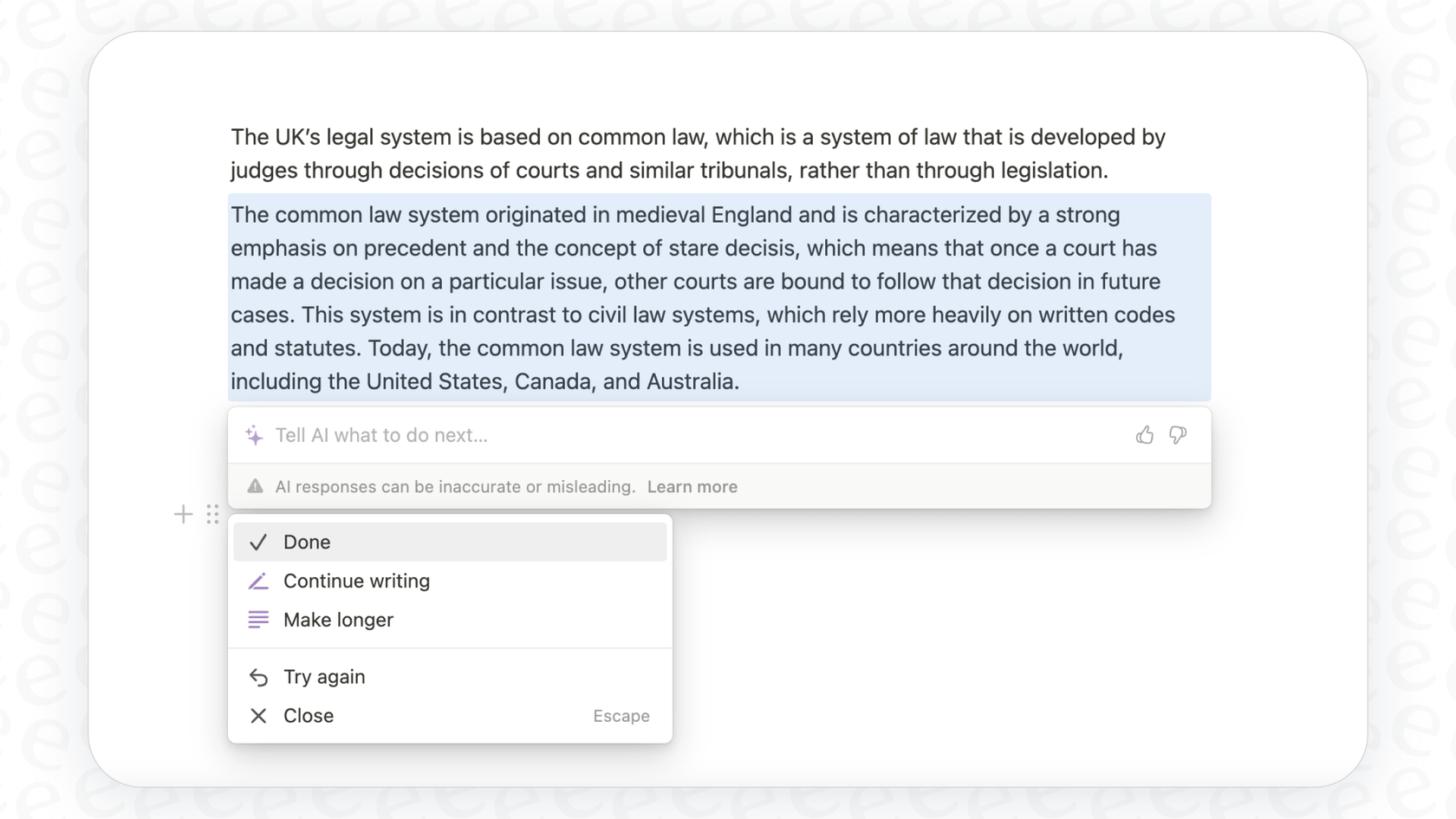 A user writing a custom prompt for the Notion AI Autofill feature to generate a meta description.