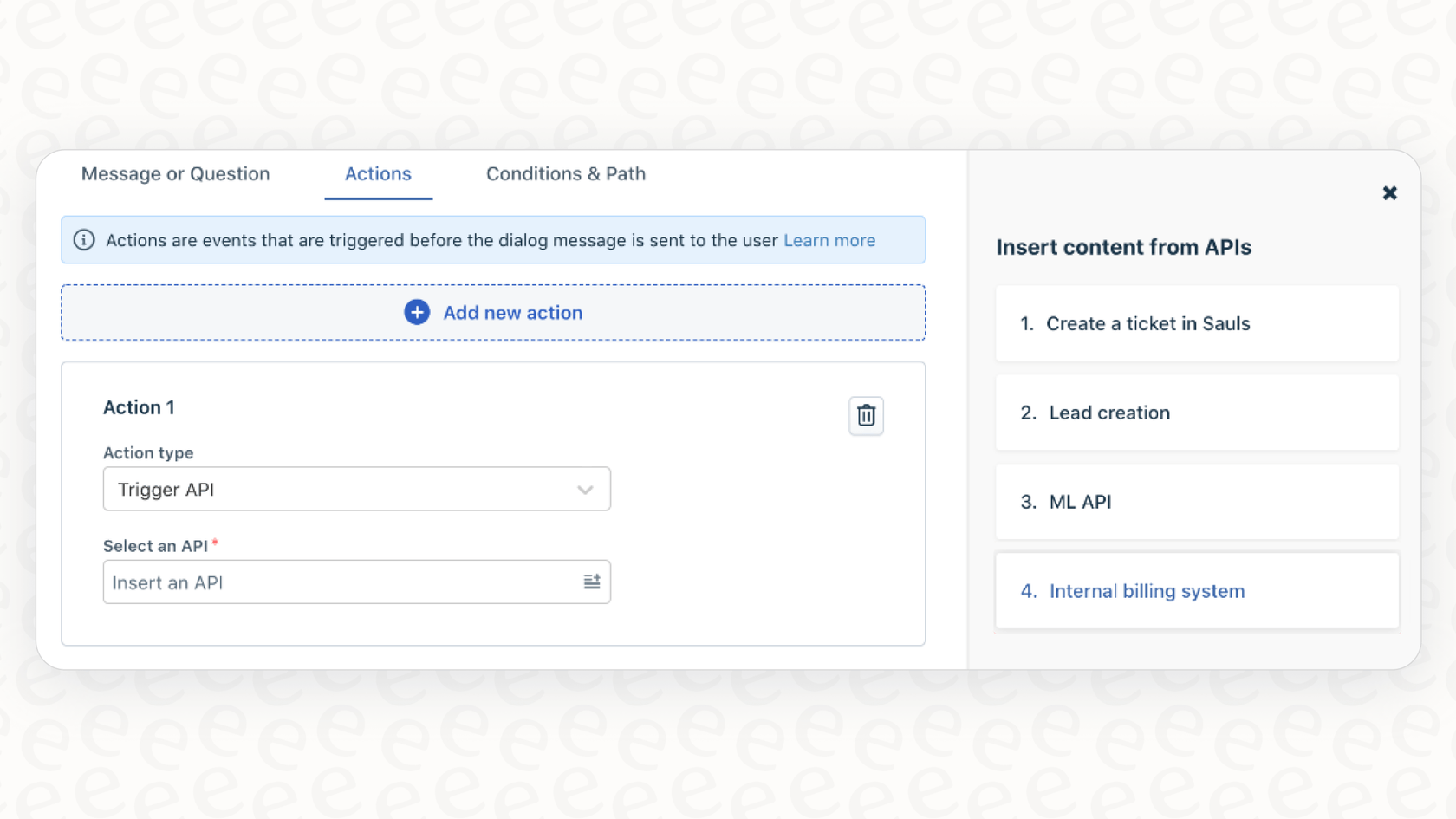 Screenshot of Freshdesk API actions.
