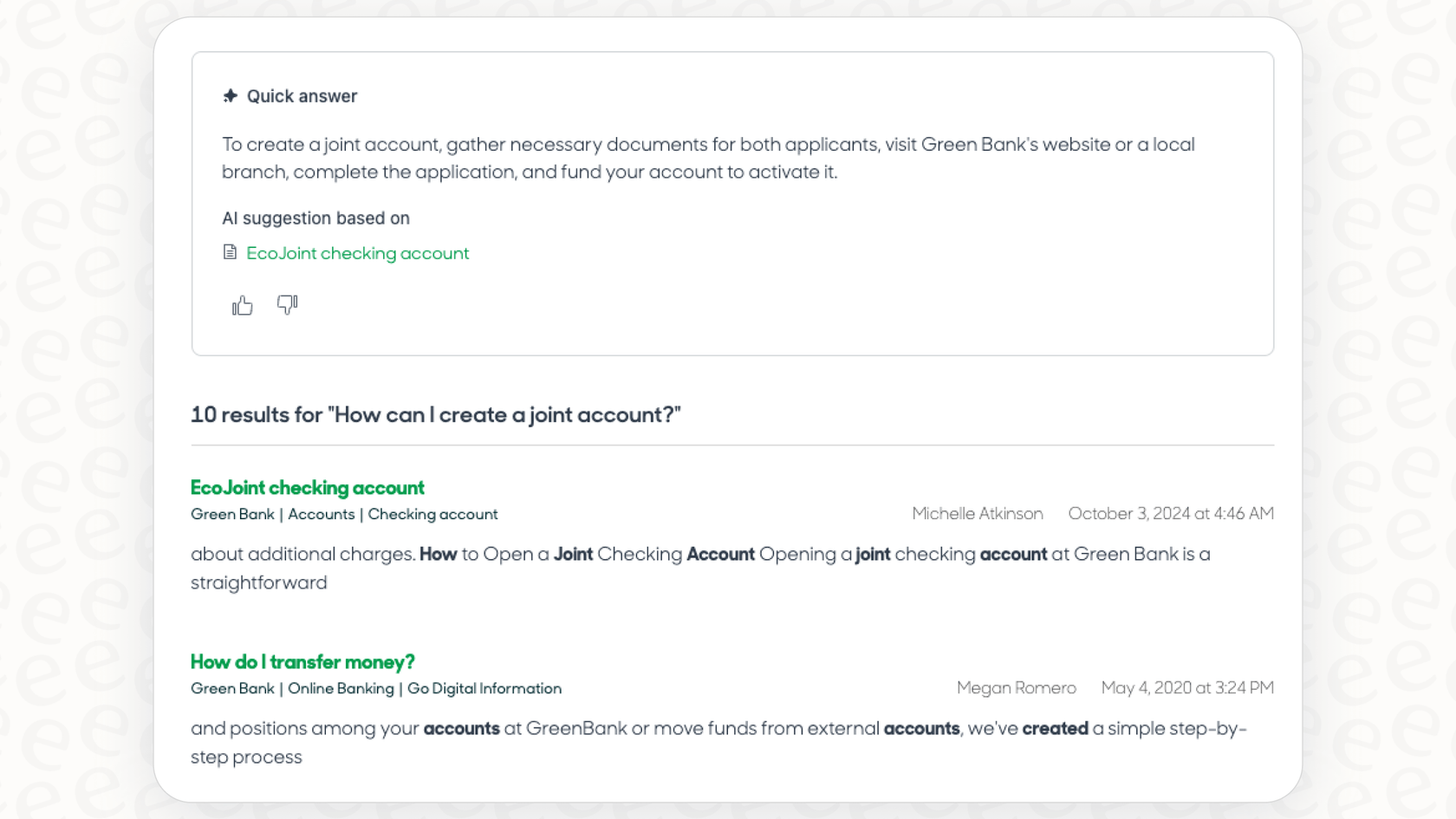 A screenshot illustrating how Zendesk Generative Search provides a 