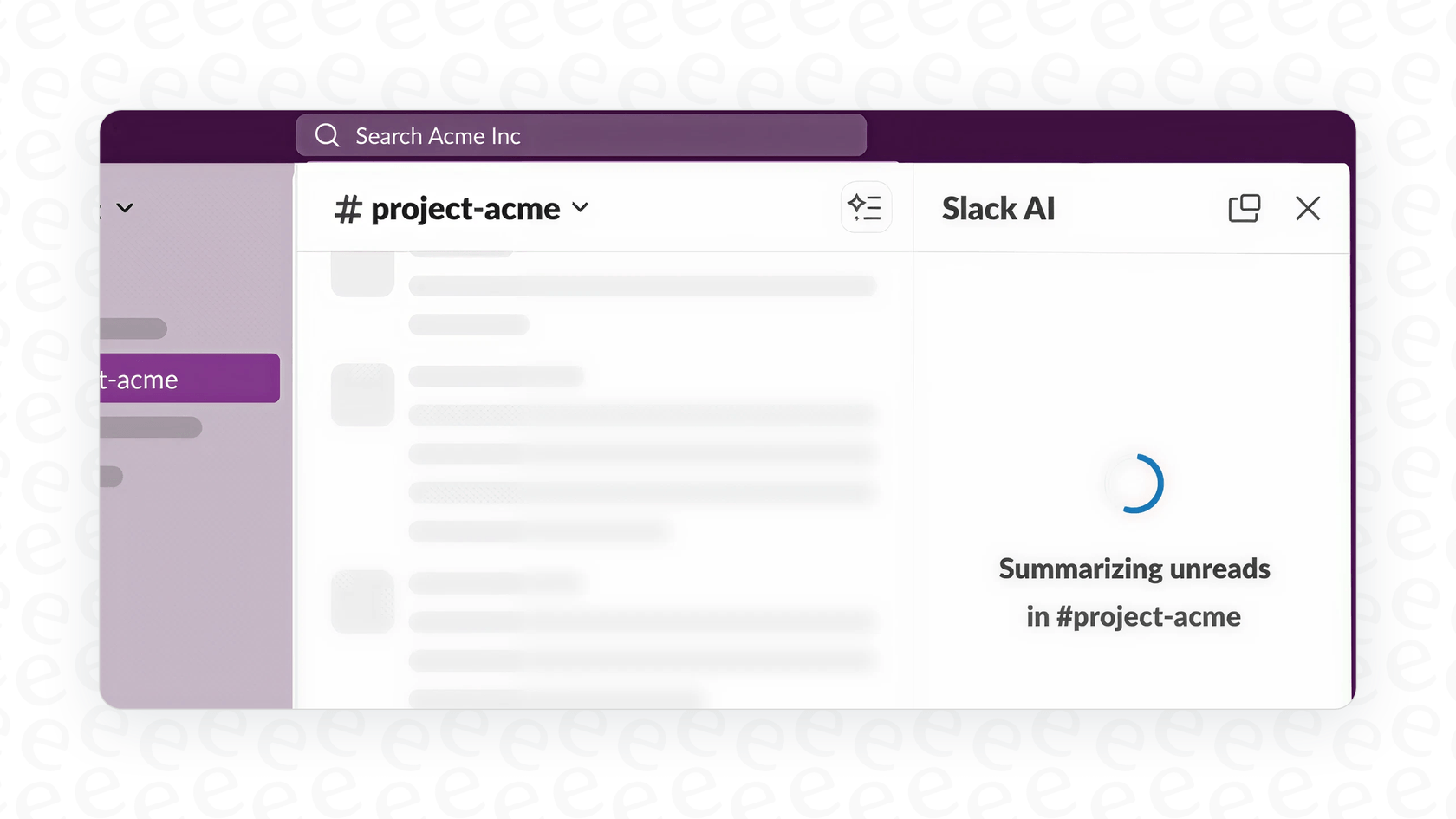 Screenshot of conversation summaries in Slack.