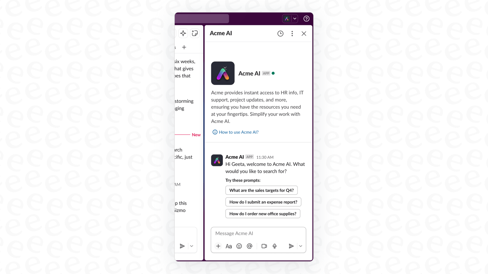 A screenshot of Slack
