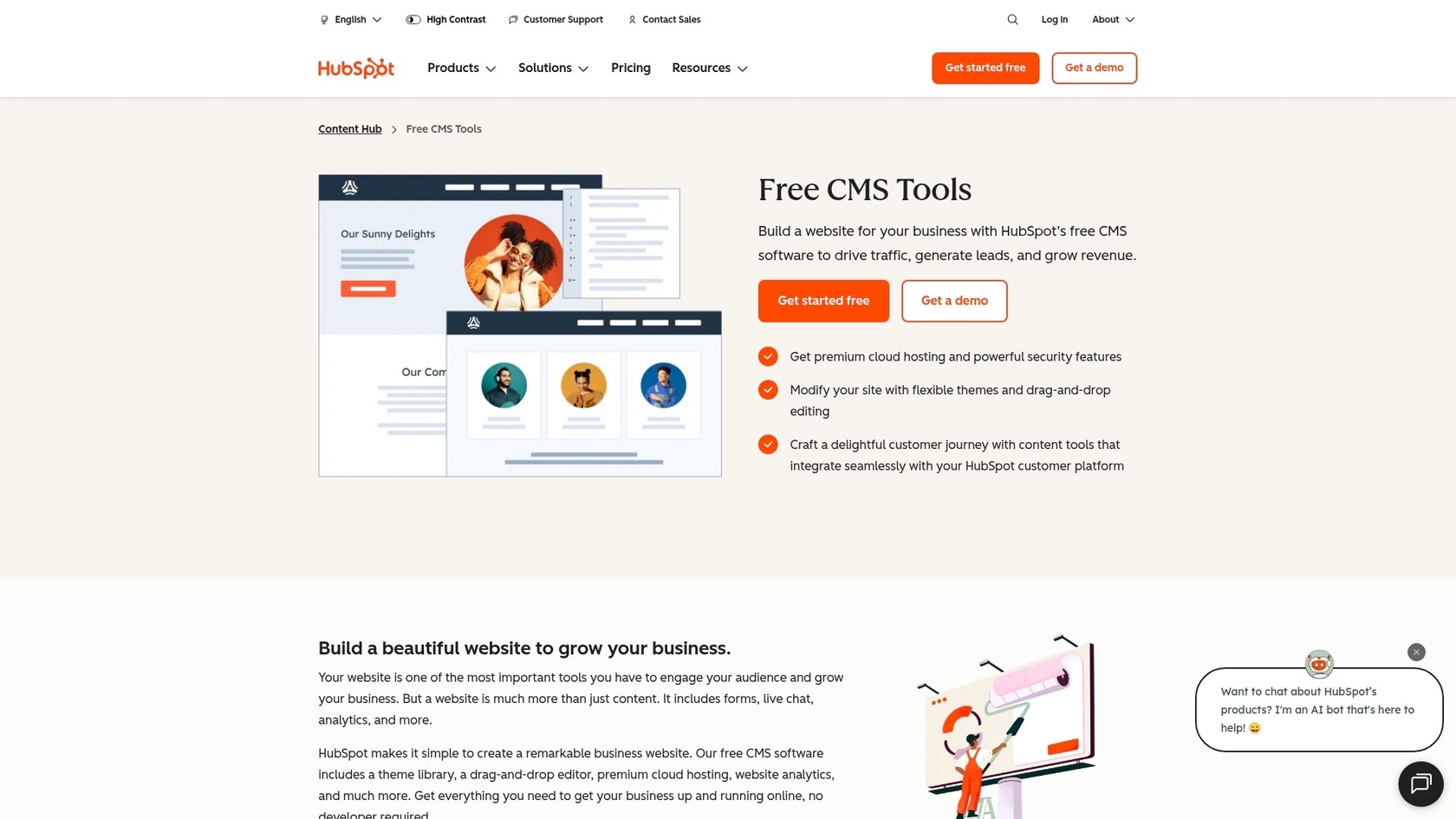 A screenshot of the HubSpot Content Hub interface, illustrating one of the key components of the HubSpot platform mentioned in the blog.