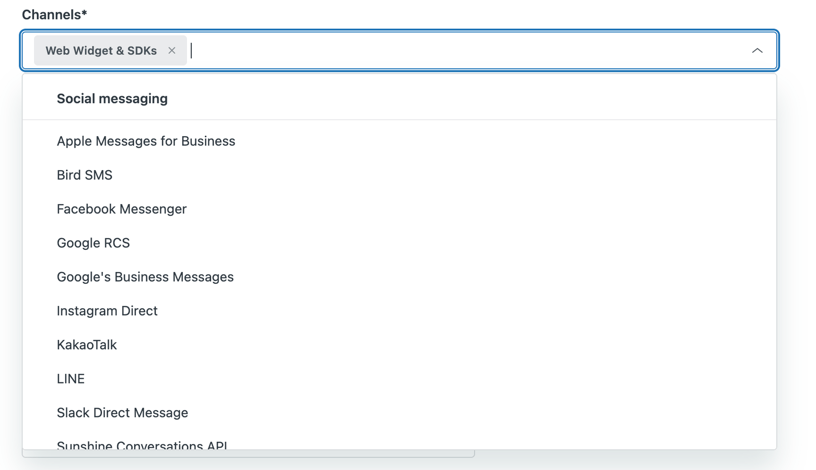 Channel selection panel for triggers