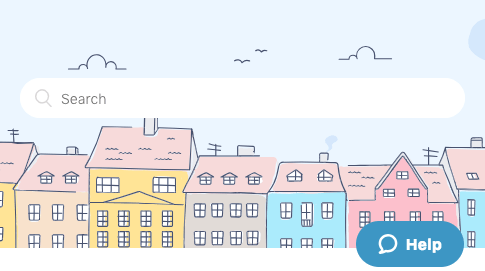 ヘルプセンターの検索と連絡先のオプションを備えたチャットインターフェースを示すZendesk Web Widgetのスクリーンショット。