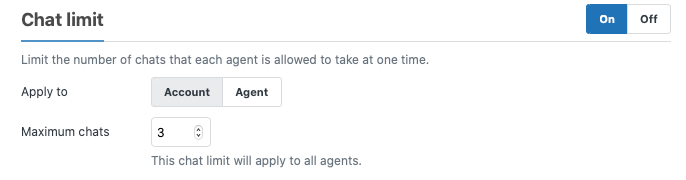 Chat limit settings for concurrent conversations