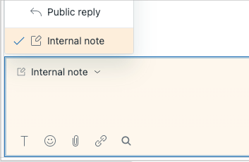 ファイル添付用のペーパークリップアイコン付きのZendesk返信インターフェース