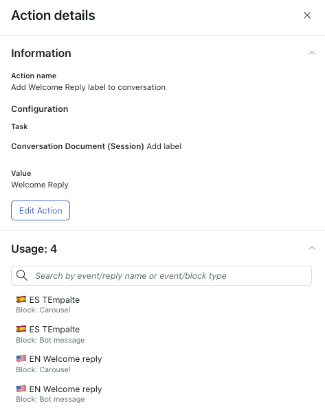 Zendesk action details configuration interface for event triggers