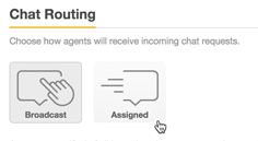 Broadcast and Assigned routing mode selection