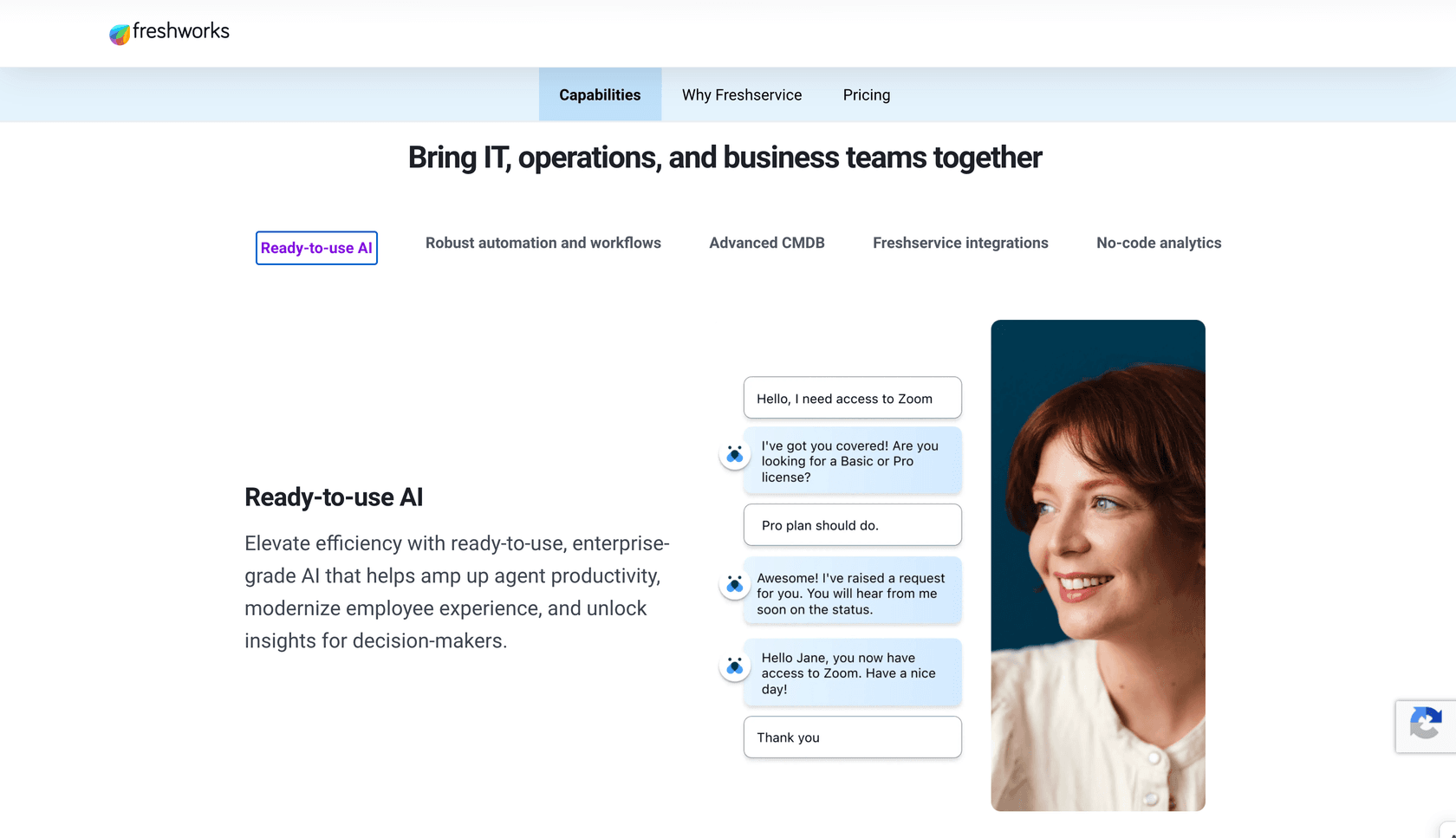 eesel AI fonctionnant en toute transparence avec l'écosystème Freshworks pour résoudre les tickets de manière autonome.