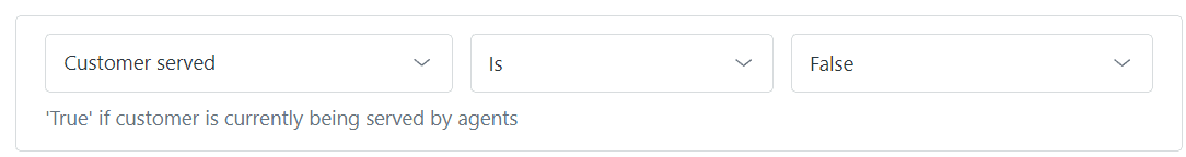 Zendesk's trigger condition builder showing a rule for customer service status.