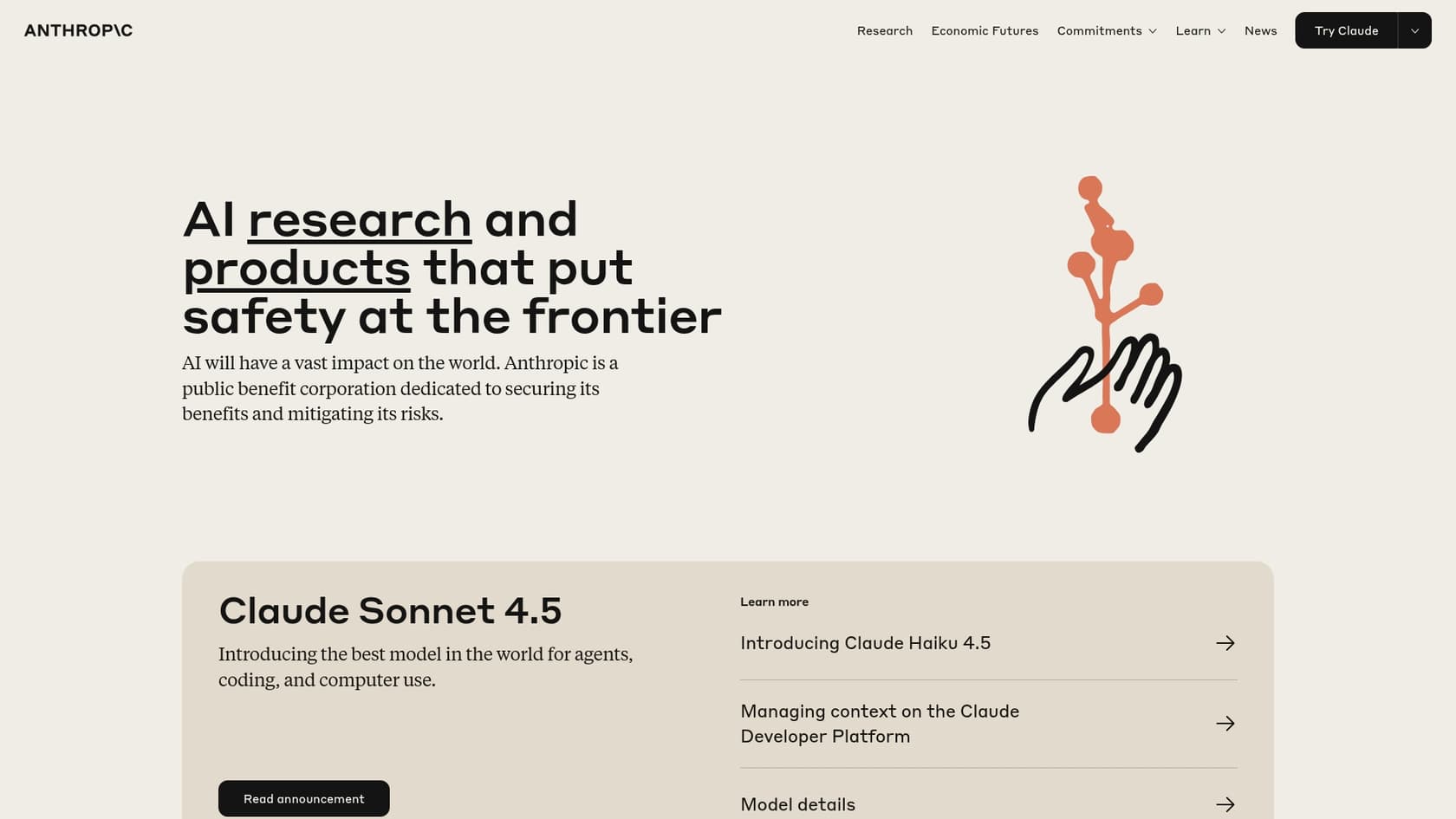 A screenshot of the Claude 3.5 landing page, a strong alternative to Einstein for Developers for code analysis.::