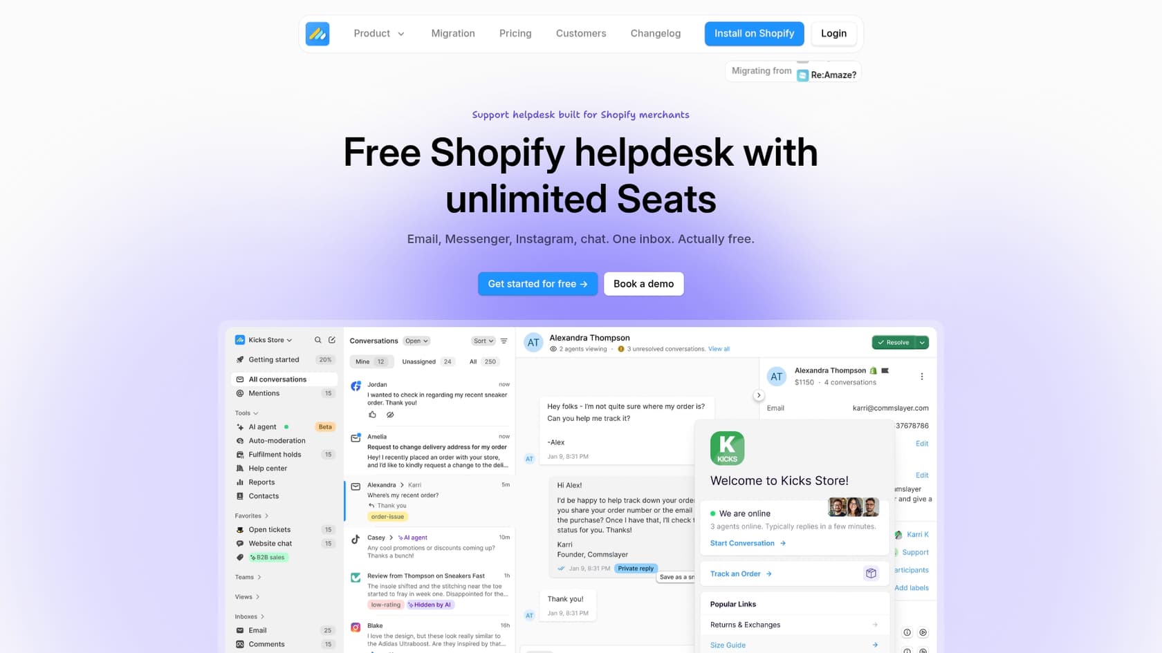 A screenshot of the Commslayer helpdesk, a key feature in this Commslayer review.::