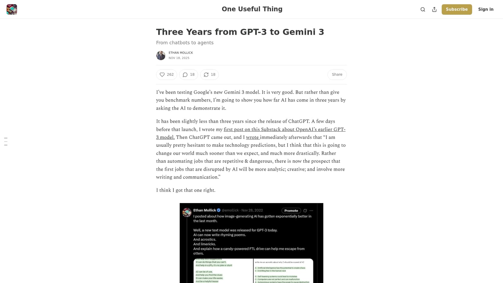 A screenshot of Ethan Mollick