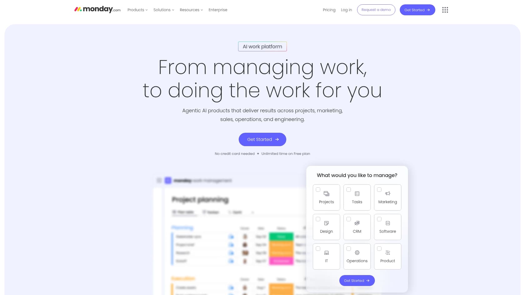 A screenshot of the monday.com landing page, one of the best Jira alternatives.